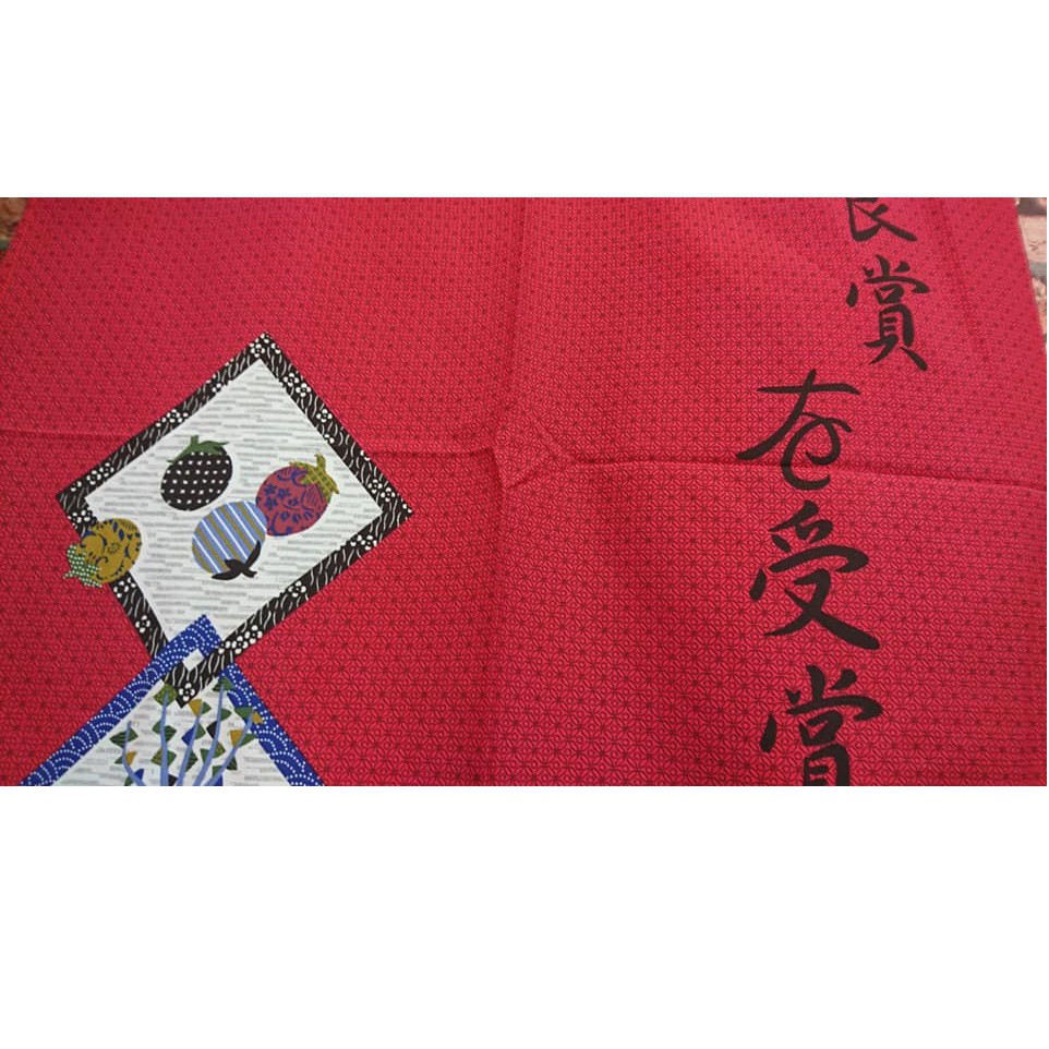 淇淇的賣場~加長日式好彩頭良賞受賞風水簾門簾壁簾 開運擋煞 一片式無開 尺寸約85*175CM 公司行號餐廳裝飾簾-細節圖2