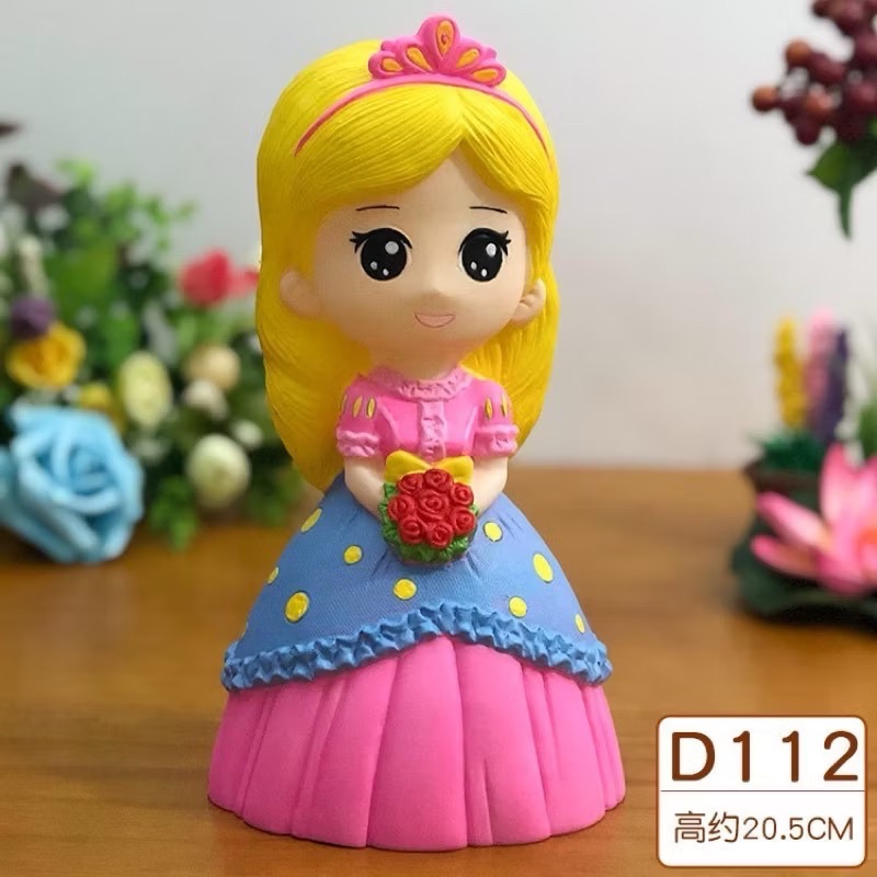 暑假特惠🇹🇼台灣出貨 👏 DIY石膏娃娃公仔塗色存錢罐彩繪搪膠白胚 DIY手工塗鴉 兒童彩繪-規格圖9