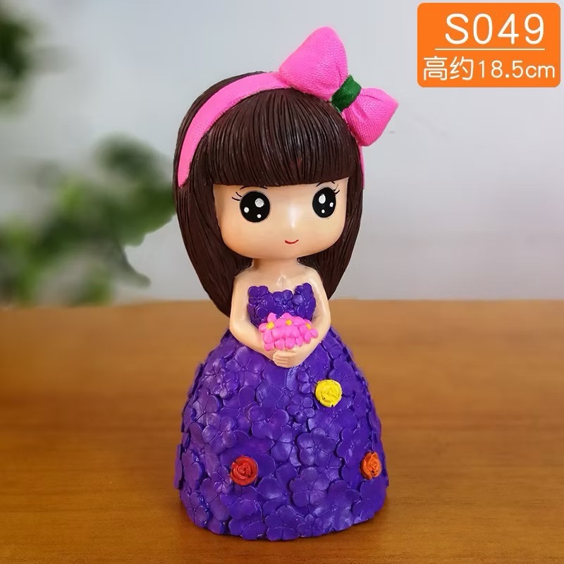 暑假特惠🇹🇼台灣出貨 👏 DIY石膏娃娃公仔塗色存錢罐彩繪搪膠白胚 DIY手工塗鴉 兒童彩繪-規格圖9