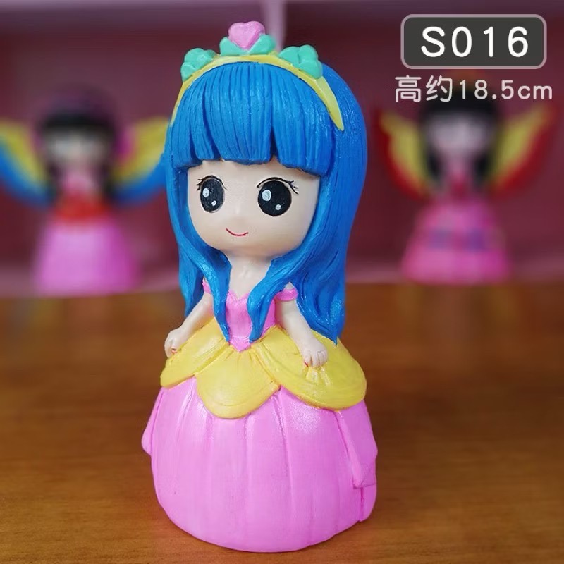 暑假特惠🇹🇼台灣出貨 👏 DIY石膏娃娃公仔塗色存錢罐彩繪搪膠白胚 DIY手工塗鴉 兒童彩繪-規格圖9