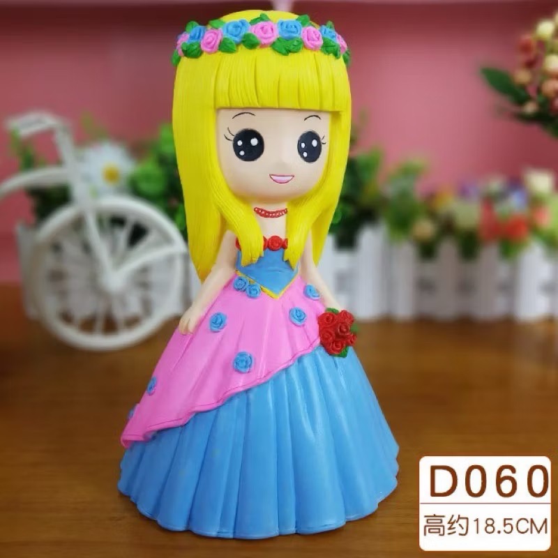 暑假特惠🇹🇼台灣出貨 👏 DIY石膏娃娃公仔塗色存錢罐彩繪搪膠白胚 DIY手工塗鴉 兒童彩繪-規格圖9