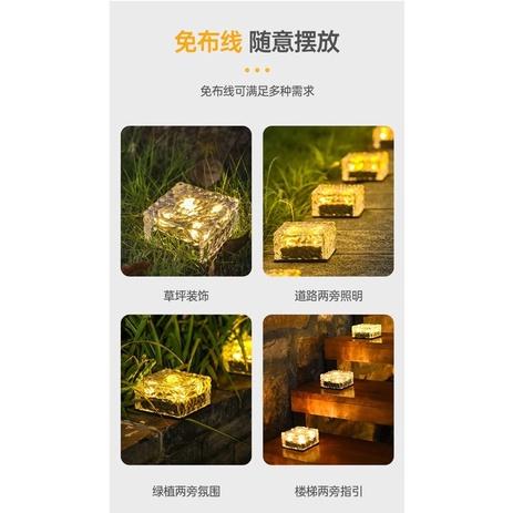 🇹🇼台灣出貨 👏大尺寸6LED 太陽能庭院冰磚燈 LED燈 戶外燈  裝飾燈 led 感應燈 庭院燈 照明燈-細節圖5