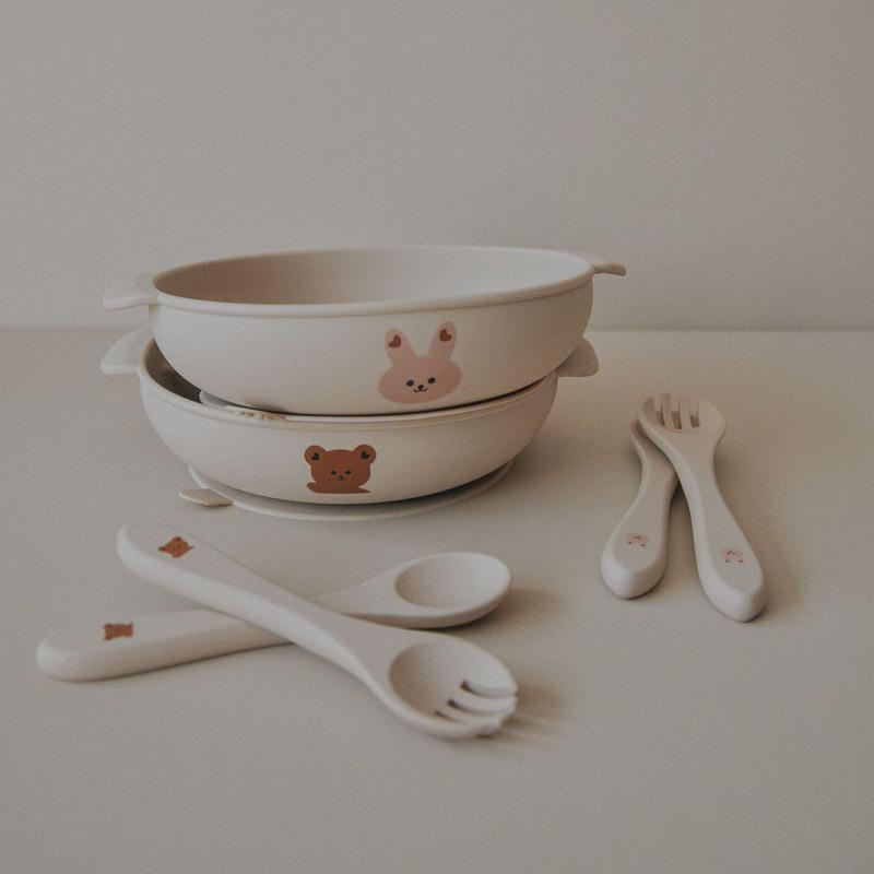 🇹🇼台灣出貨👏 韓風寶寶輔食硅膠餐盤 一體式防燙分格餐盤 吸盤餐具吃飯碗-細節圖3