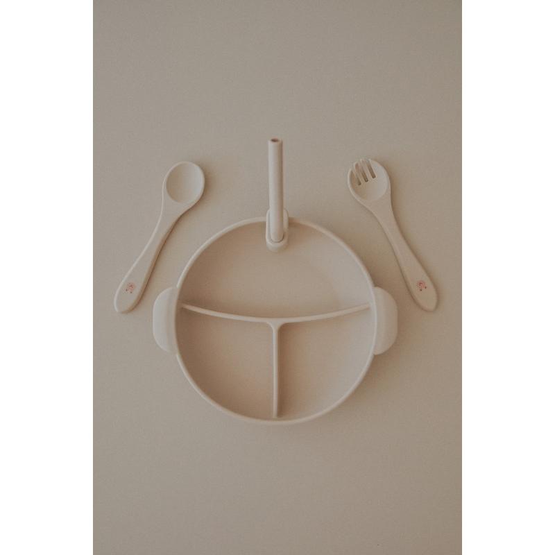 🇹🇼台灣出貨👏 韓風寶寶輔食硅膠餐盤 一體式防燙分格餐盤 吸盤餐具吃飯碗-細節圖4