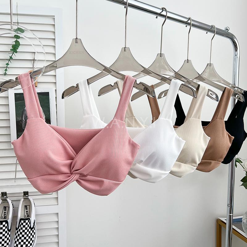 W.A.N.Y.I 交叉紐結短款吊帶背心+高腰顯瘦開叉喇叭褲闊腿褲休閒褲兩件套 套裝-細節圖8