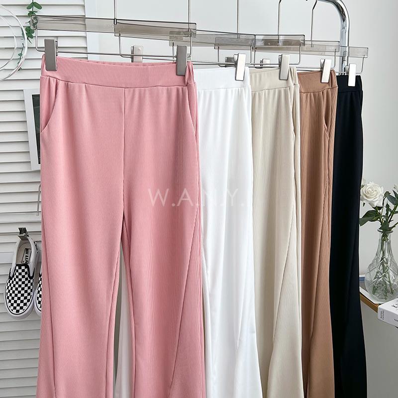 W.A.N.Y.I 交叉紐結短款吊帶背心+高腰顯瘦開叉喇叭褲闊腿褲休閒褲兩件套 套裝-細節圖9