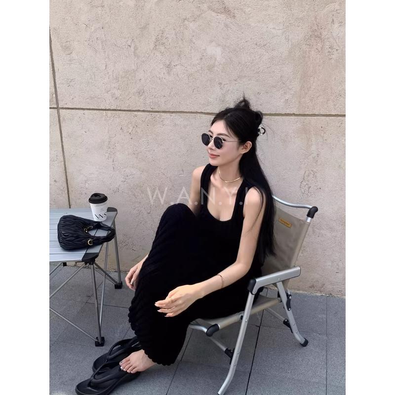 W.A.N.Y.I 針織吊帶背心上衣+包臀中長款半身裙兩件套套裝-細節圖5