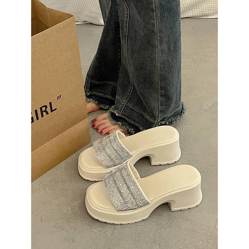 W.A.N.Y.I 法式小香風厚底凉拖鞋高跟鞋-細節圖4