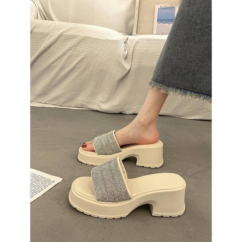 W.A.N.Y.I 法式小香風厚底凉拖鞋高跟鞋-細節圖5