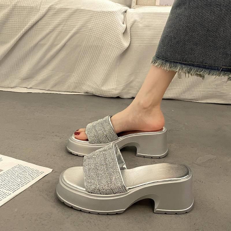 W.A.N.Y.I 法式小香風厚底凉拖鞋高跟鞋-細節圖6