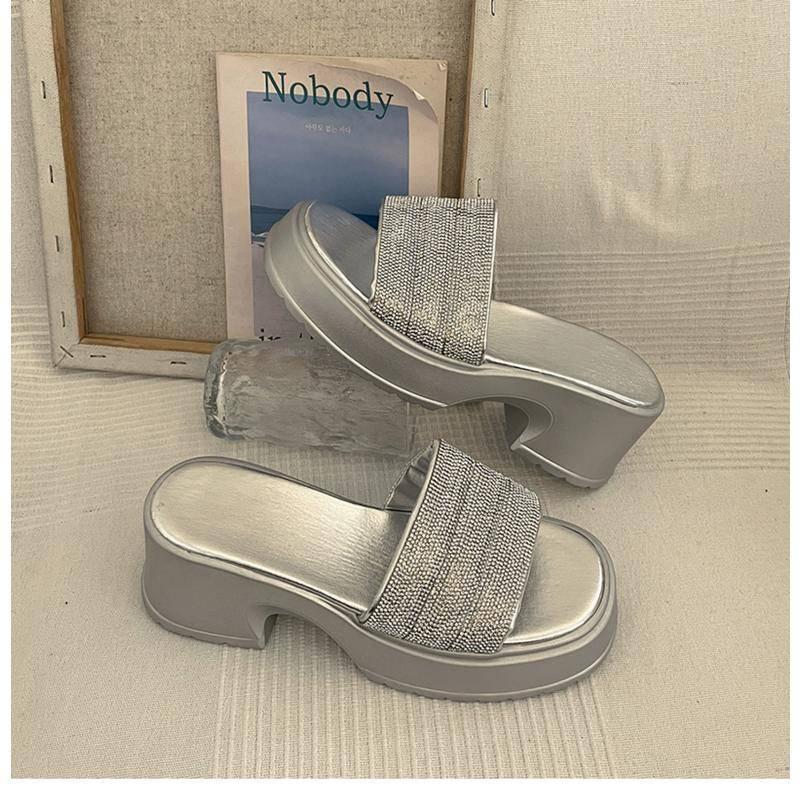 W.A.N.Y.I 法式小香風厚底凉拖鞋高跟鞋-細節圖7