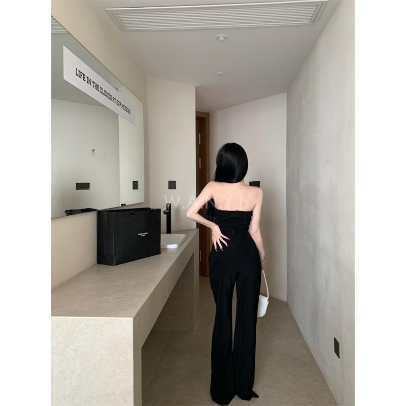 W.A.N.Y.I 甜辣抹胸背心上衣+高腰西裝休閒寬褲兩件套 套裝-細節圖8