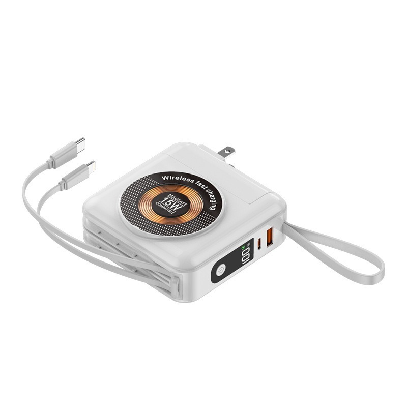 🎉標示WH🎉多合一 磁吸快充行動電源 多功能充電寶 可拆卸行動電源 自帶線行動電源 插頭移動電源 行充-規格圖9