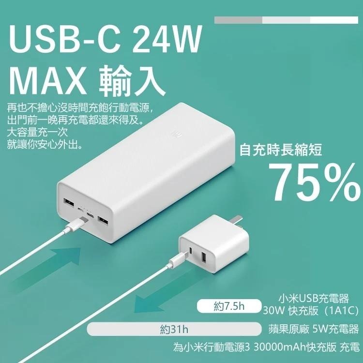 【台灣出貨】小米行動電源3 30000/20000mAH 快充版 大容量行動電源 18W雙向快充 PD快充 xiami-細節圖4