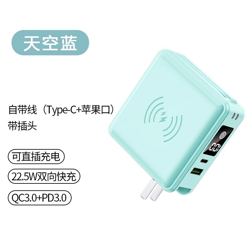 BSMI認證🎉標示WH🎉全方位萬能充 多功能六合一 五合一 15000mah行動電源 電萬能充 插頭行充 自帶快充線-規格圖9