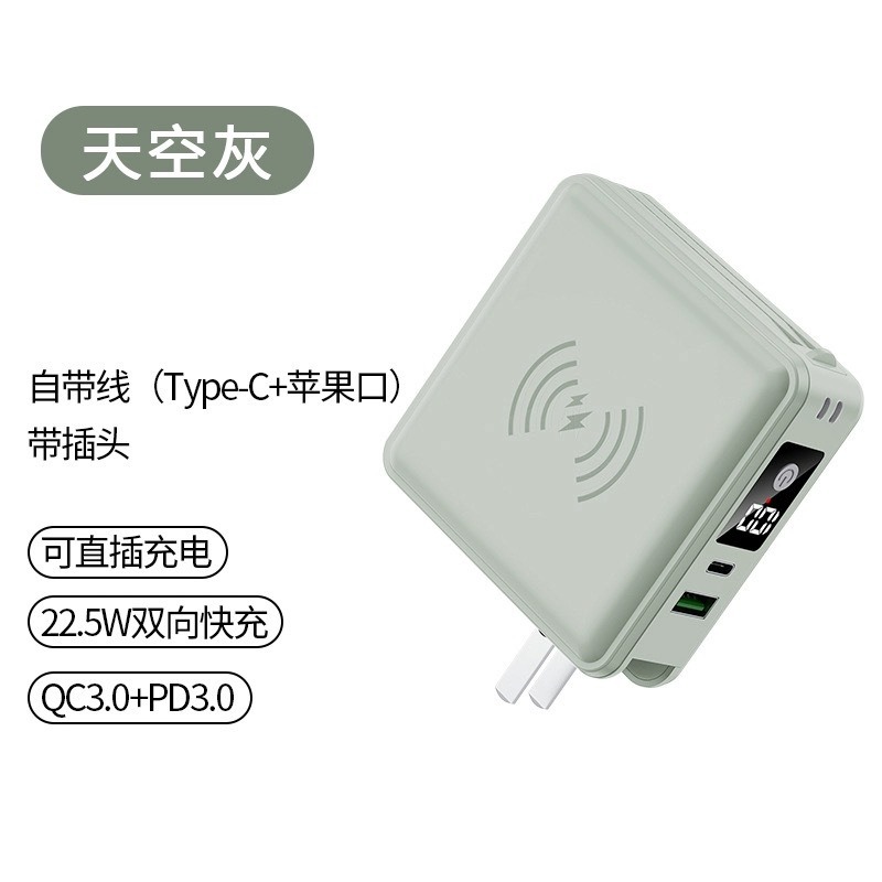 BSMI認證🎉標示WH🎉全方位萬能充 多功能六合一 五合一 15000mah行動電源 電萬能充 插頭行充 自帶快充線-規格圖9