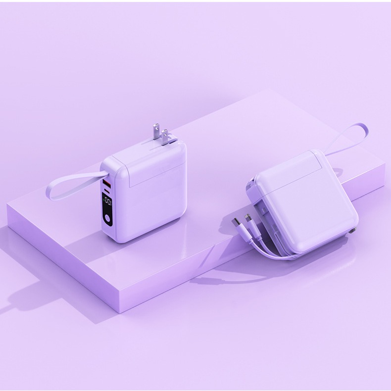 🎉標示WH🎉行動電源 可拆自帶線行動電源 自帶插頭行動電源 快充行動電源 插頭行動電源 行充 隨身充 行動充-規格圖9