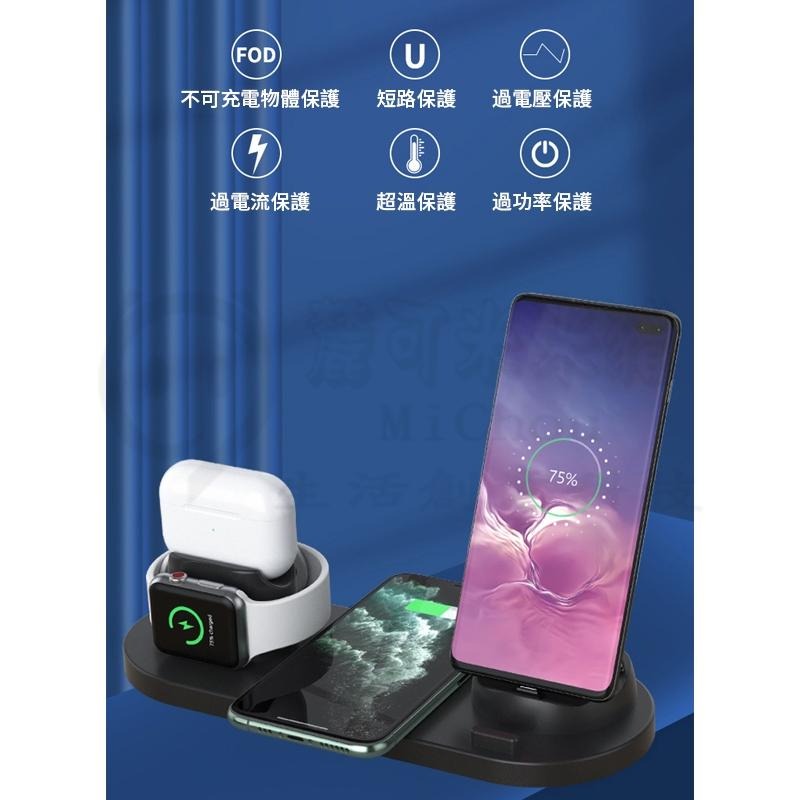 🎉新北出貨🎉多功能六合一手錶 耳機充電盤 15w快充 充電座 /多台快充電器 /安卓/蘋果/QC3.0同時多台-細節圖6