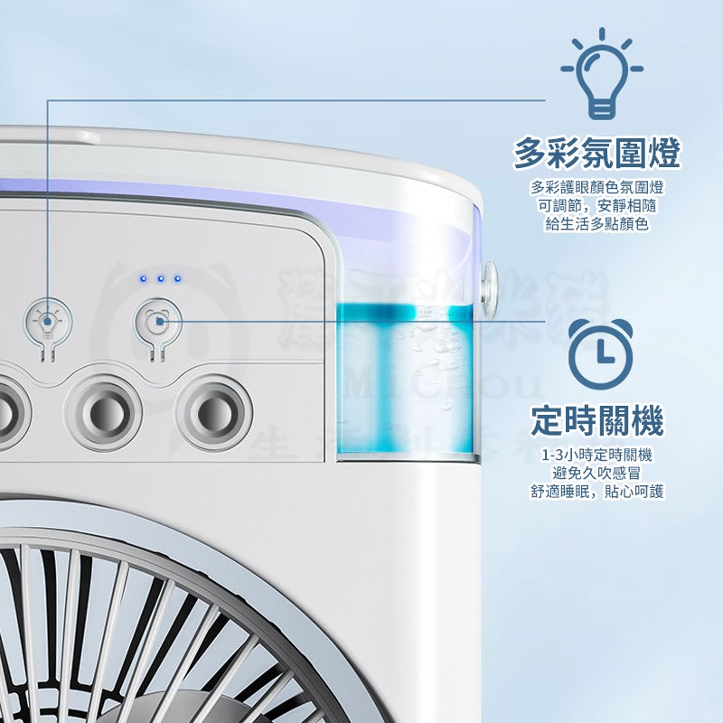 🎉新北出貨🎉五孔大噴霧冰塊水冷扇 噴霧風扇 迷你風扇 水風扇 水冷風扇 水霧風扇 涼風扇 霧化扇usb風扇-細節圖3