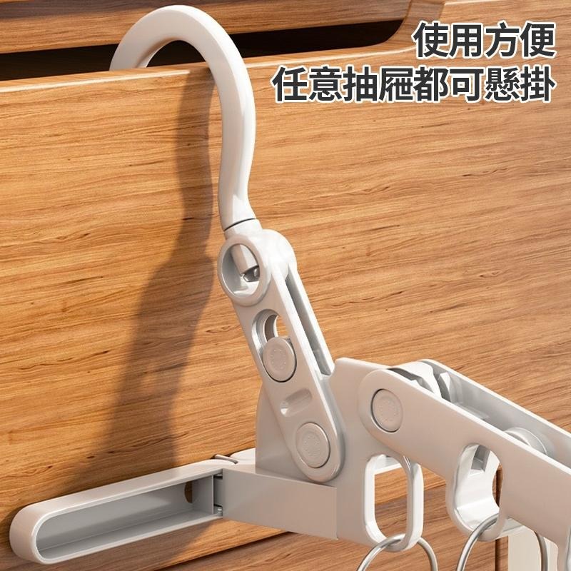 ✨日本KM折疊晾衣架✨曬衣架 折疊晾衣架 旅行衣架 室內曬衣架 折疊5孔衣架 掛衣架 晾衣架 門後衣架 旅行曬衣架-細節圖9