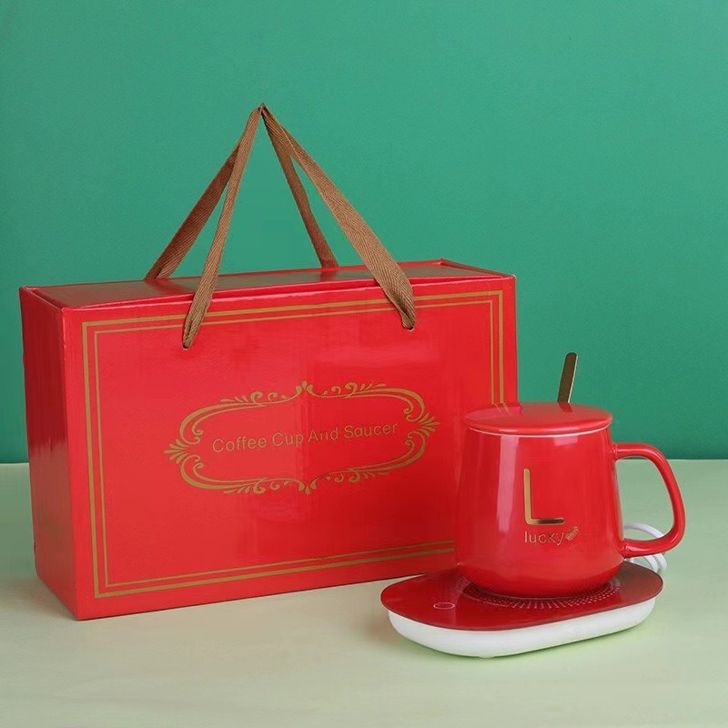 紅色套裝【杯子+杯墊】(重量感應)