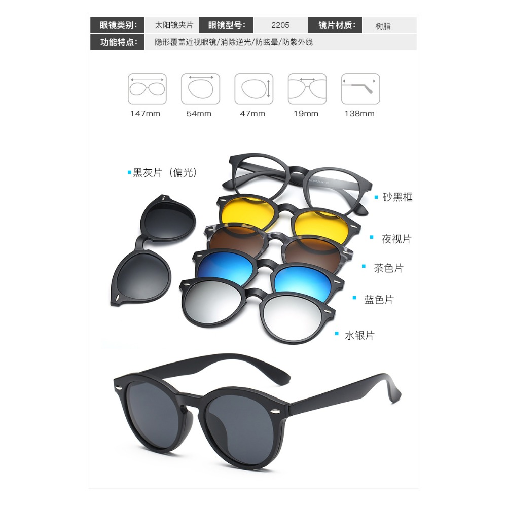 2205 眼鏡框+五個夾片