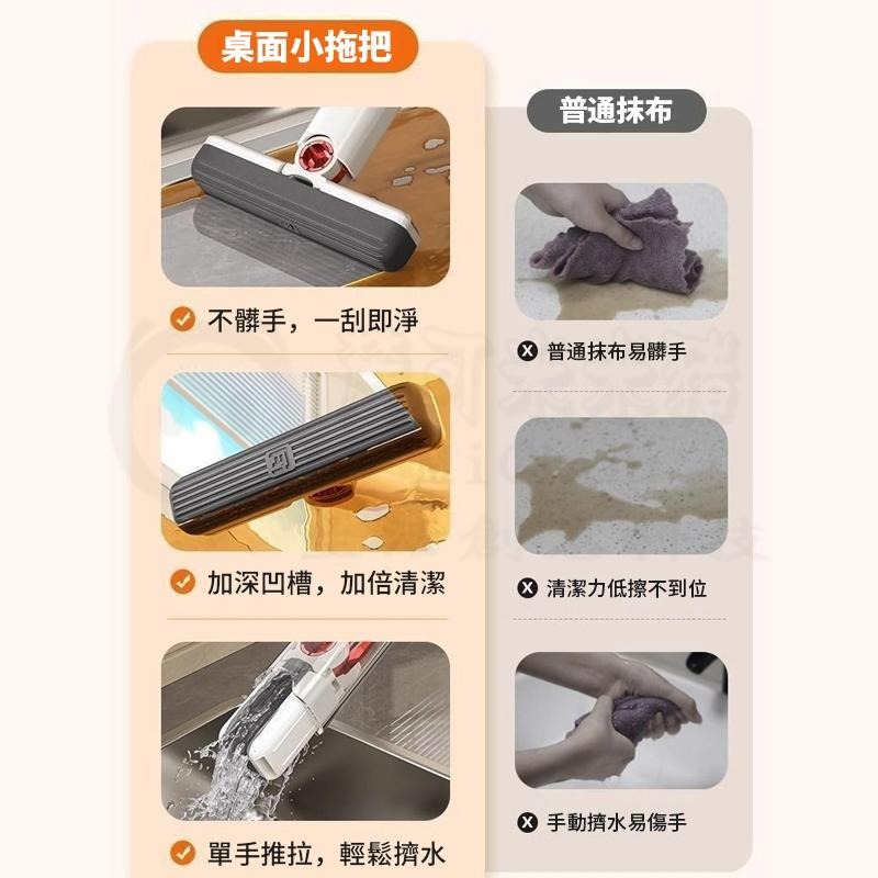 ⚡整潔不沾手⚡桌面迷你小拖把 代替抹布 吸水性強 可懸掛免手洗 便攜式戶外棉頭 不用臟手小拖把 廚房 桌面 車用迷你小拖-細節圖2