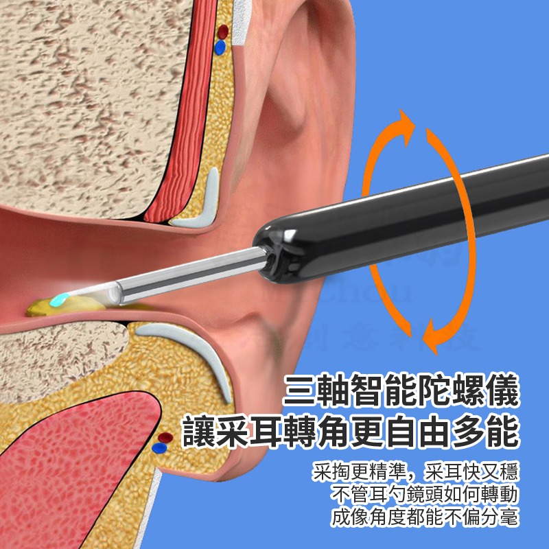 🎉專注3C🎉可視化挖耳勺 無線挖耳棒 掏耳內視鏡 3軸陀螺儀 掏耳棒 防水挖耳勺 智能防護 高清內視 WIFI連接-細節圖10