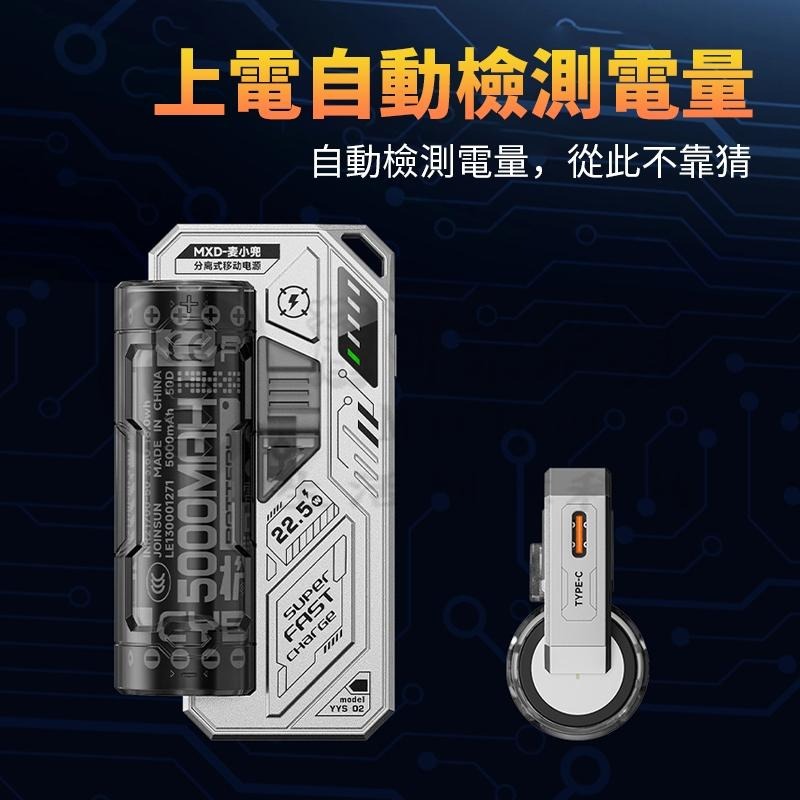 💛一秒滿電💛可換彈膠囊行動電源 20000mAh 可拆卸行充 行動充 WH 21700通用 戶外 附C+C雙向快充線-細節圖8
