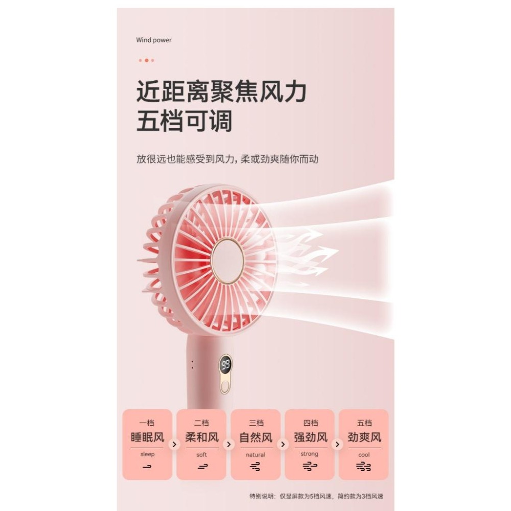🎉專注3C🎉智能數顯 手持風扇 迷你風扇 USB風扇 隨身風扇 充電風扇 靜音風扇 桌面風扇 口袋風扇 兩用桌扇-細節圖6