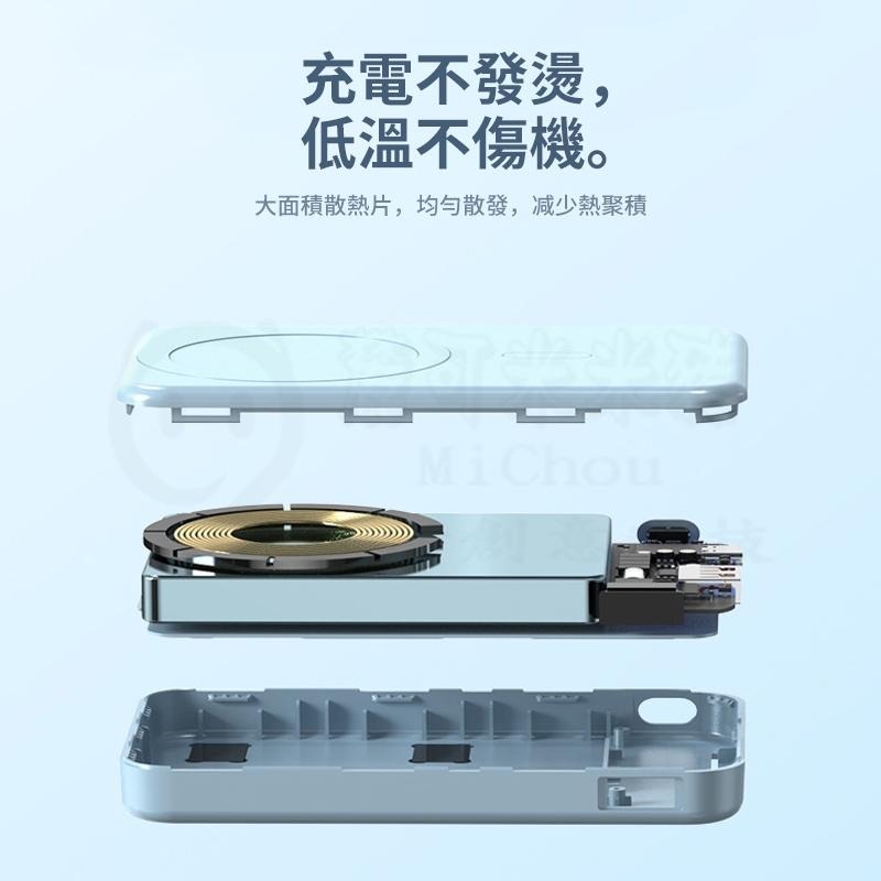 🎉新北出貨🎉磁吸行動電源 漸變色 10000mAh Magsafe 移動電源 快充無線充充電寶-細節圖4