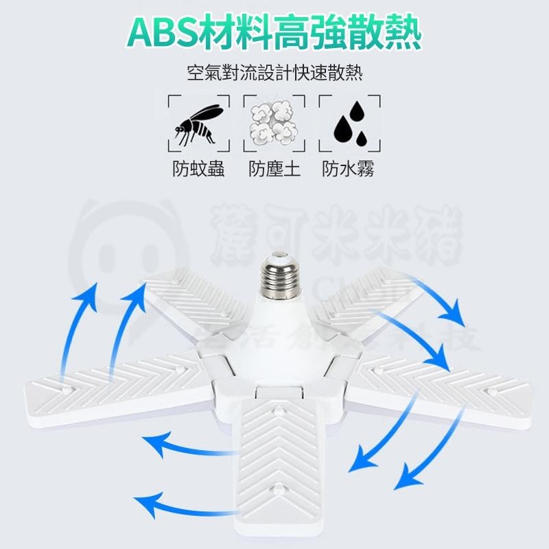 照亮你的世界🔥五葉燈 LED燈泡 四葉燈 露營燈 五葉燈 大瓦數 車庫燈 工作燈 折疊LED燈 地攤燈泡 E27燈-細節圖7