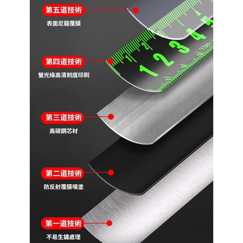 🔥黑科技🔥進口 高檔 捲尺 螢光尺 3米 5米 7.5米 10米 加厚 公製尺 米尺 不傷手 摔壞包賠 一級精度-細節圖7