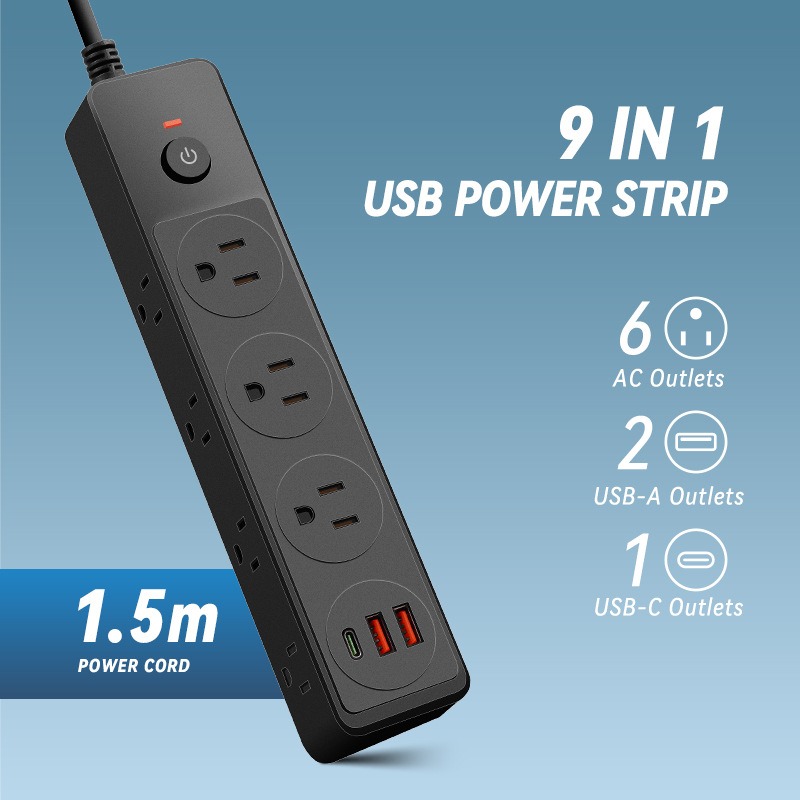 黑色美標 3usb+1C
