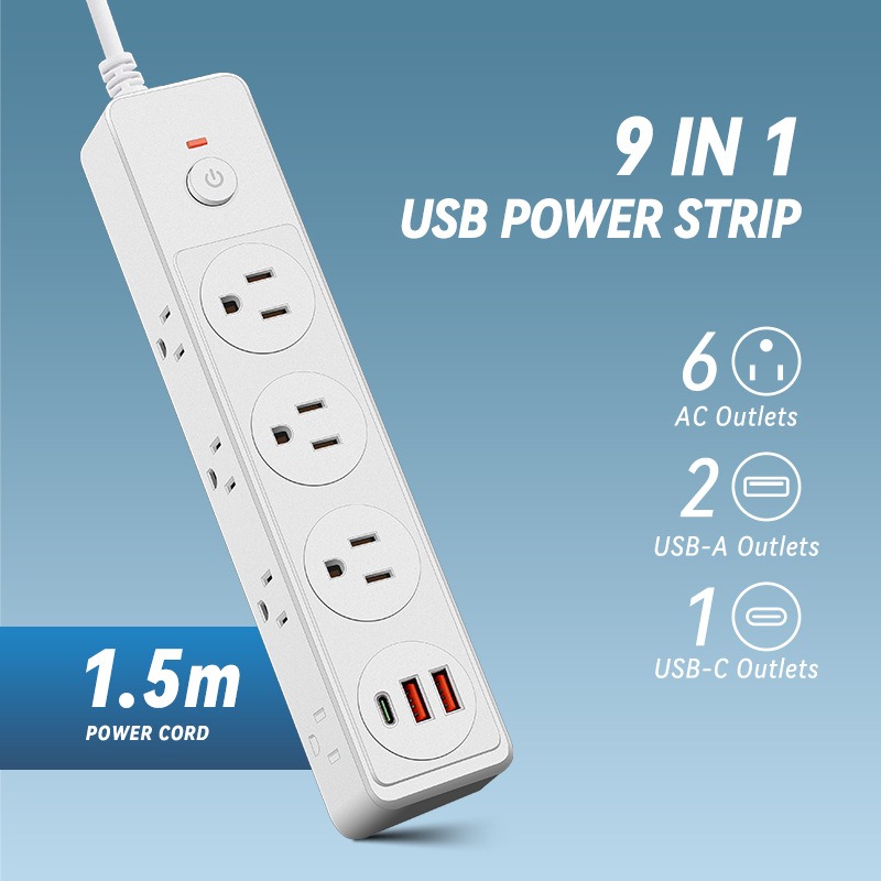 🔥多功能延長線🔥電源延長線 電源插座 9孔位 3USB+1Type-C接口 3腳插頭 排插-規格圖9