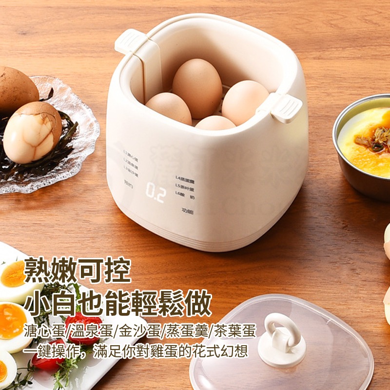 可煮粥+蒸包子🔥德國 蒸蛋器 110V多功能家用煮蛋器 智能煮蛋器 蒸蛋機 迷你早餐機 小型蒸蛋羹 早餐機 煮蛋神-細節圖2