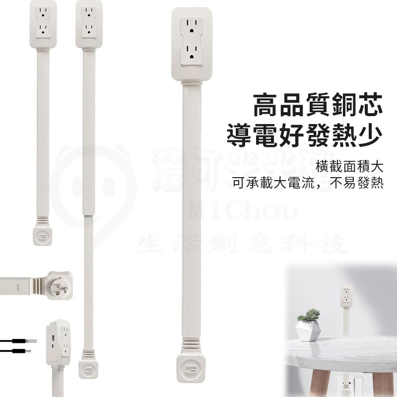 🎉隨心所欲伸縮插座🎉多設備電源插座延長器,帶 USB A 和 C 型充電端口 180° 旋轉伸縮長度 延長線-細節圖4