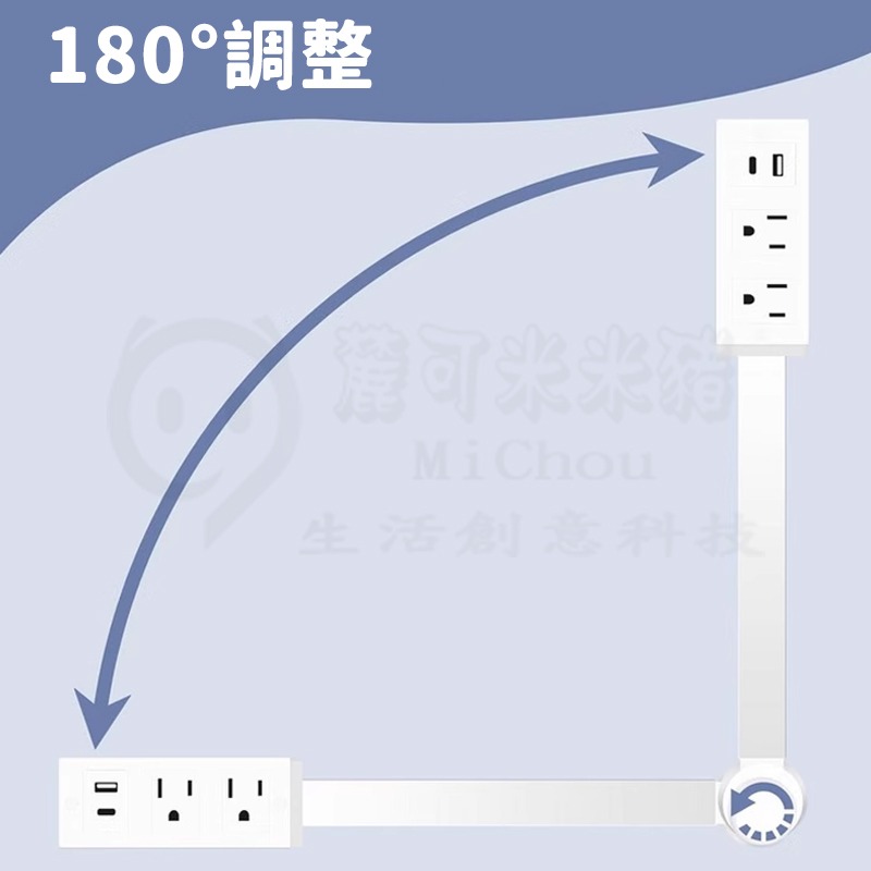 🎉隨心所欲伸縮插座🎉多設備電源插座延長器,帶 USB A 和 C 型充電端口 180° 旋轉伸縮長度 延長線-細節圖9
