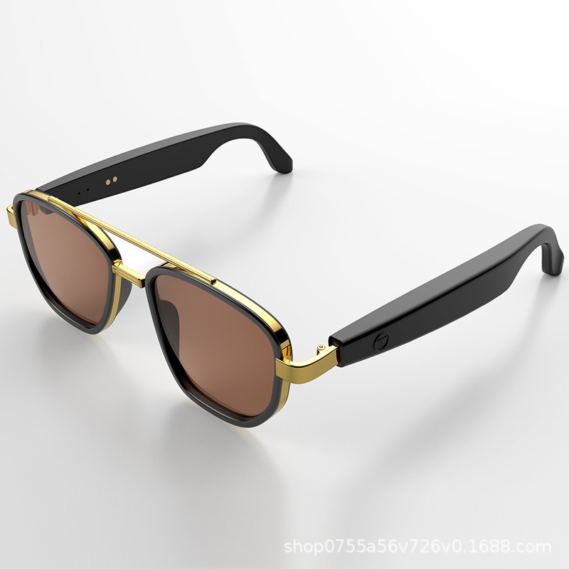 GS17金色金屬框茶色鏡片