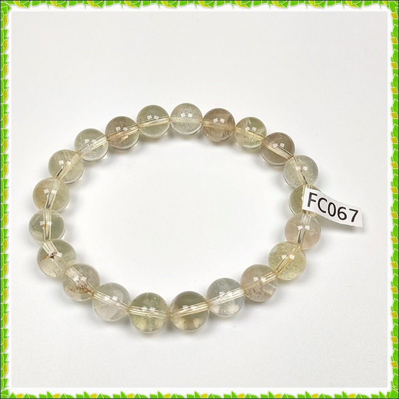 【彼啦能量館】黃幽靈 黃水晶 千層幽靈 水晶手珠 FC067-細節圖2