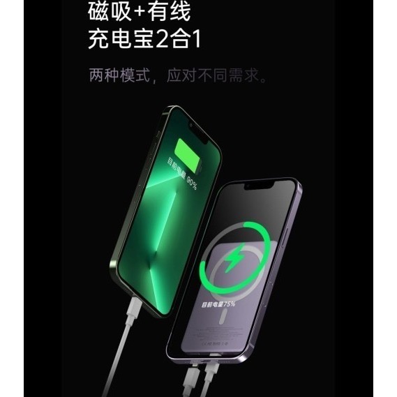 MagSafe 15W磁吸無線充 LED數顯 磁吸行動電源 PD 20W雙向快充  10000mAh大容量超薄機身-細節圖2