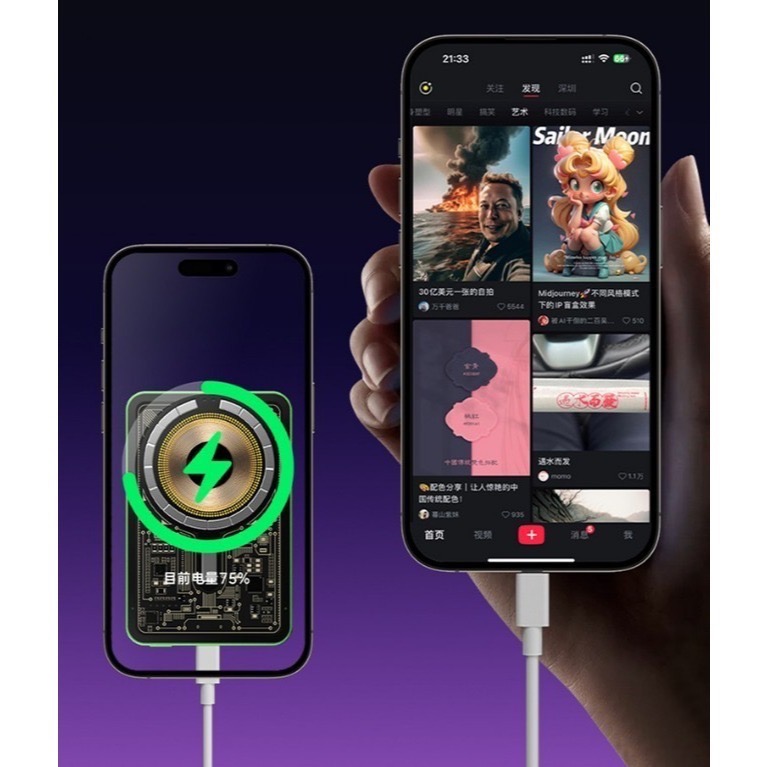 MagSafe 15W磁吸無線充 LED數顯 磁吸行動電源 PD 20W雙向快充  10000mAh大容量超薄機身-細節圖6