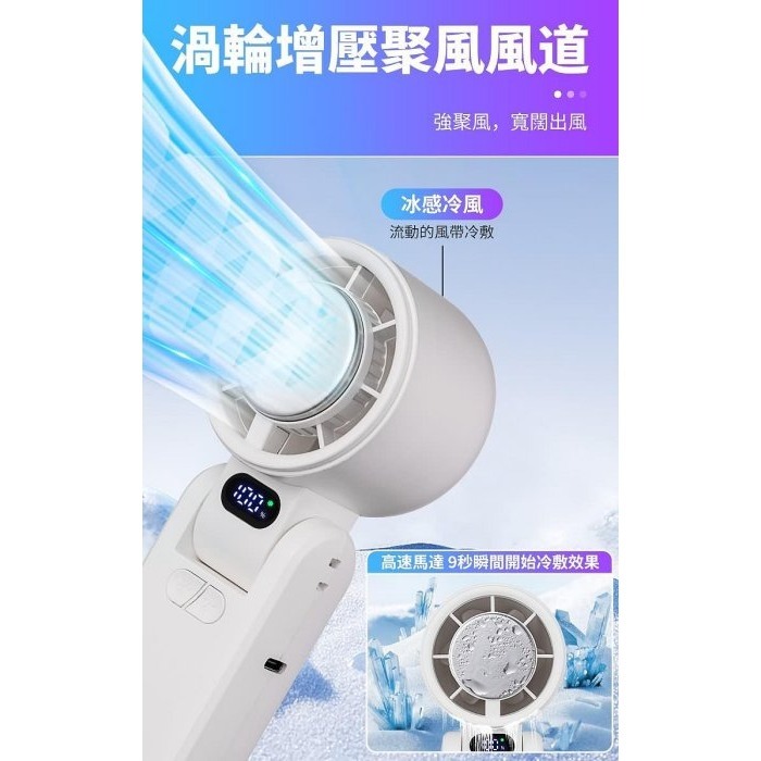 【高速摺疊製冷風扇】製冷手風扇高速暴力風扇折疊掛脖渦輪冰敷小風扇手持 冰風扇 手持風扇 冷敷小風扇-細節圖2