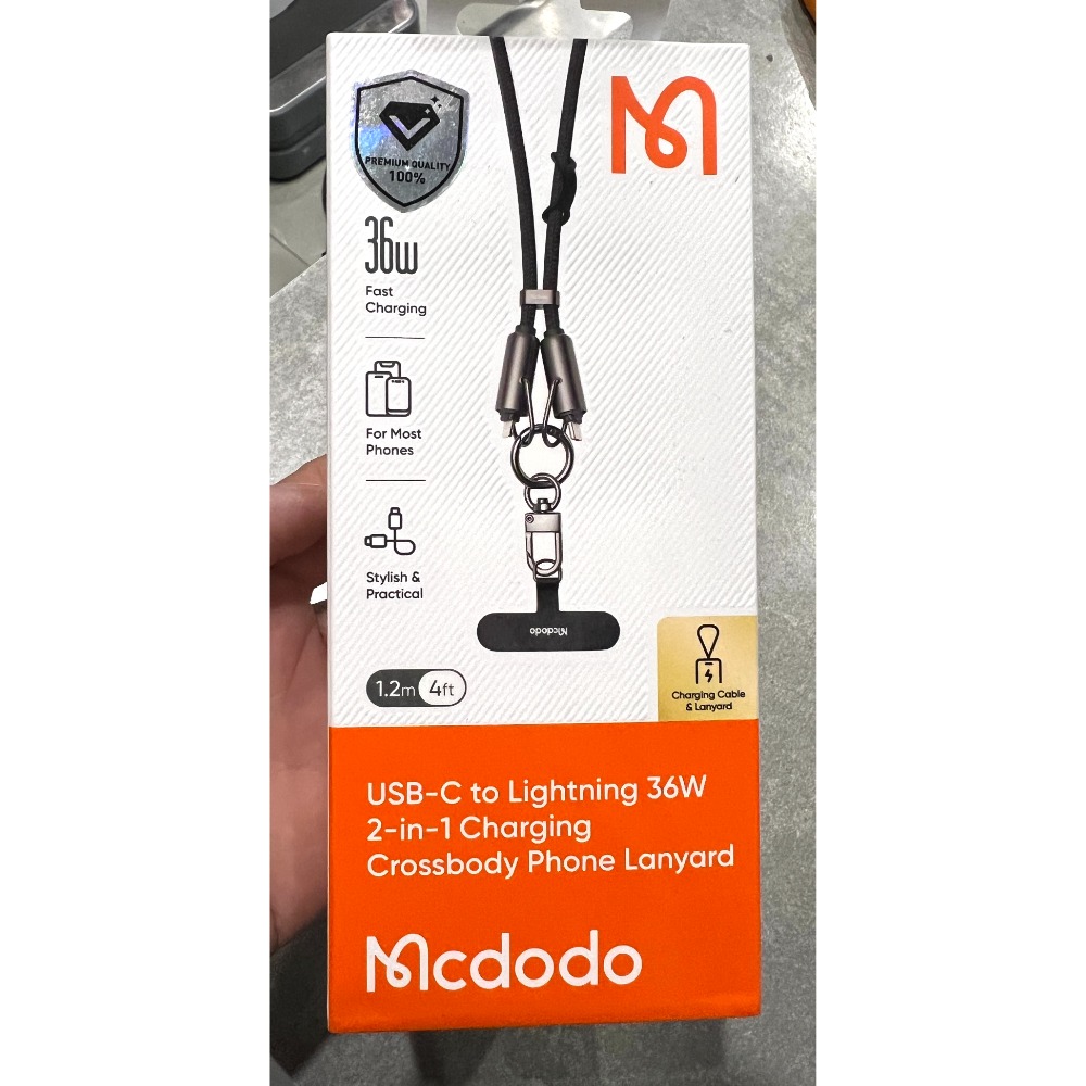 Mcdodo二合一 手機充電線掛繩 雙Type-C/PD充電傳輸快充線 type-c充電掛繩 手機背帶1.2M-規格圖7