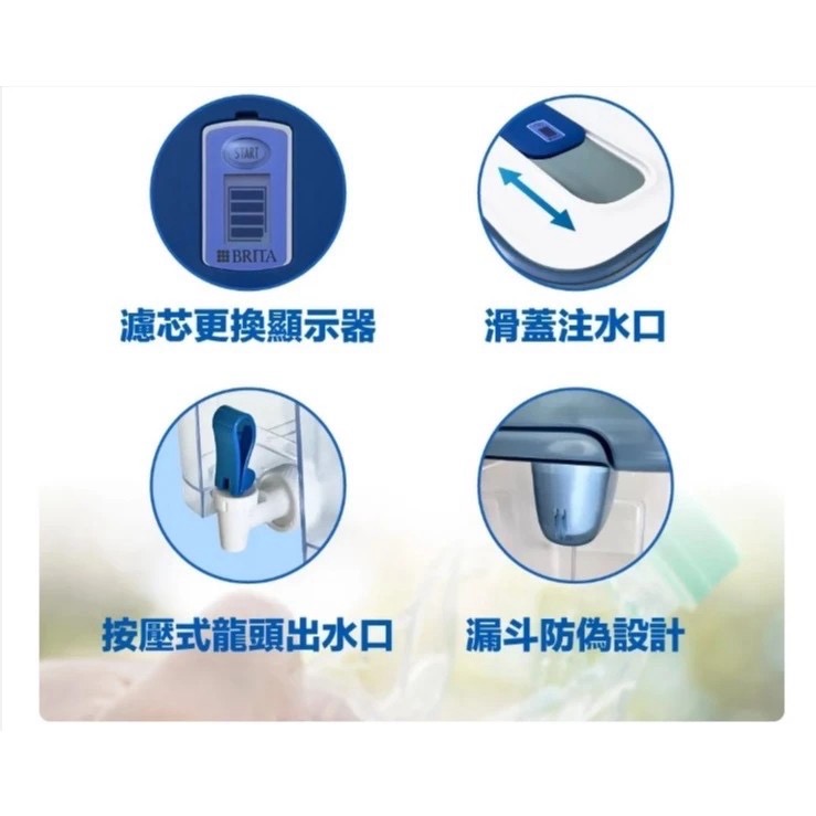 BRITA 桌上型濾水箱 8.2公升x1組- 附Maxtra Pro濾芯*1-細節圖3