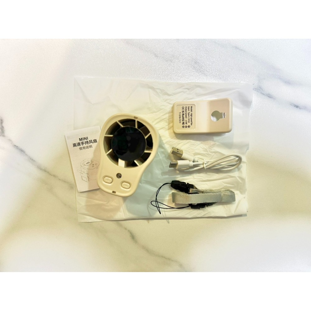 迷你手持風扇 USB充電｜三段風速 LED顯示｜附底座＋吊繩 隨身風扇 強風靜音 夏天必備-細節圖2