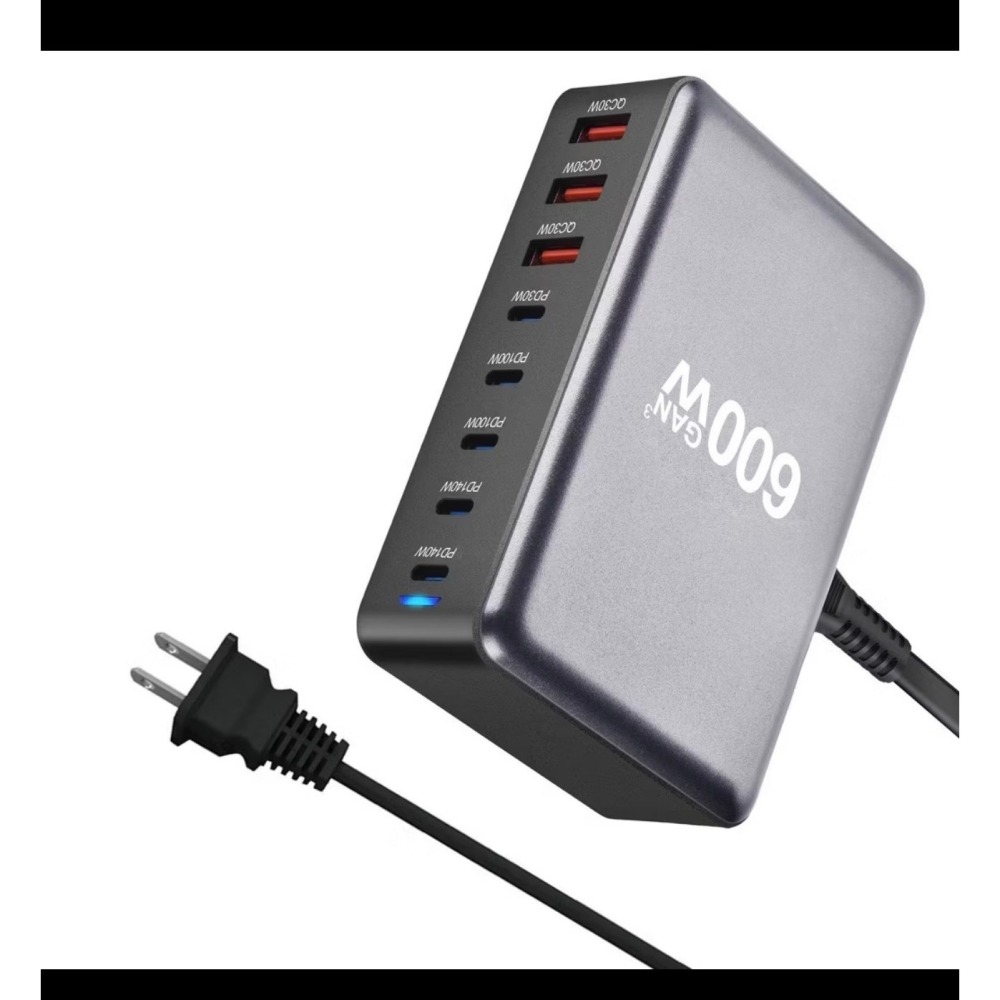 🔥 急速快充 600W GaN充電站 8孔 USB C快速充電 PD3.1充電器 適用於平板手機充電器-細節圖2