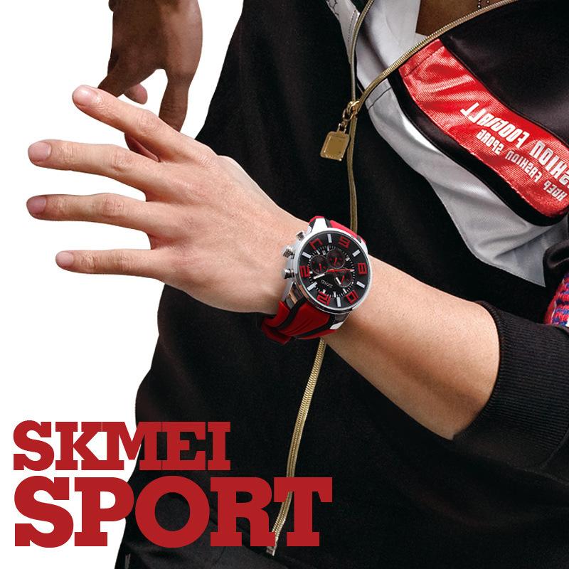 SKMEI時刻美多功能立體大錶盤石英錶 運動時尚六針男士手錶 防水日曆學生腕錶 男錶9128-細節圖4