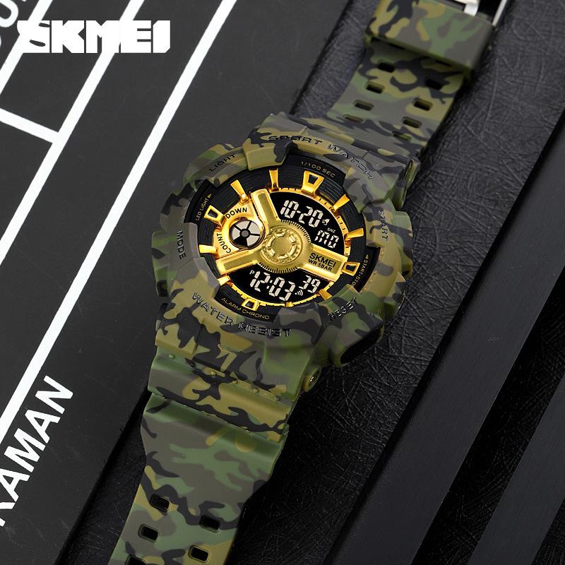 新款🔥時刻美 SKMEI 1828 男女士雙顯防水手錶 經典學生表 數字運動手錶 運動腕錶 情侶手錶電子錶-細節圖3