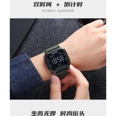 台灣現貨🔥Skmei 男錶防水手錶男生運動手錶LED燈顯示屏手表電子手錶 警報計時日曆多功能電子錶 防水錶 夜光手錶-細節圖2